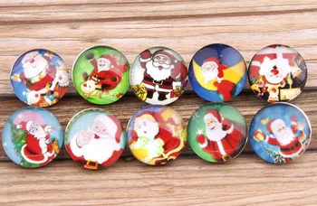

new fashion Snap Jewelry 100PCs mix many styles Santa Claus snap new button For snap new button Jewellery 18mm Mixed