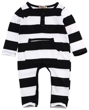 Lovely Infants Baby Girls Boys Autumn&Wintrer Cotton Clothes Long Sleeve Striped Jumpsuit Rompers Outfits 0-3Y