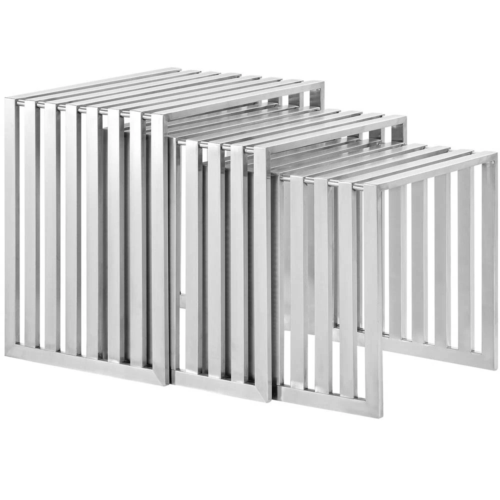 Silver Duct Nesting Table
