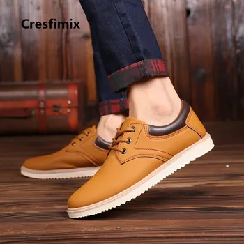 

Cresfimix zapatos hombre men fashion 2018 brown comfortable autumn shoes male cool lace up shoes man's pu leather shoes a2729