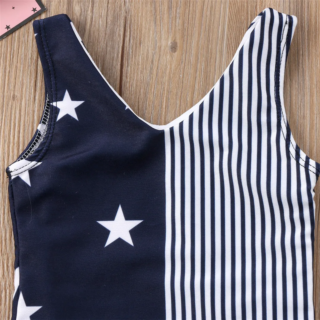 Mother and Daughter Swimsuit Women Baby Girls Striped One Pieces Swimwear Bikini Beachwear Swimsuit Bikini Beach Costume Suit