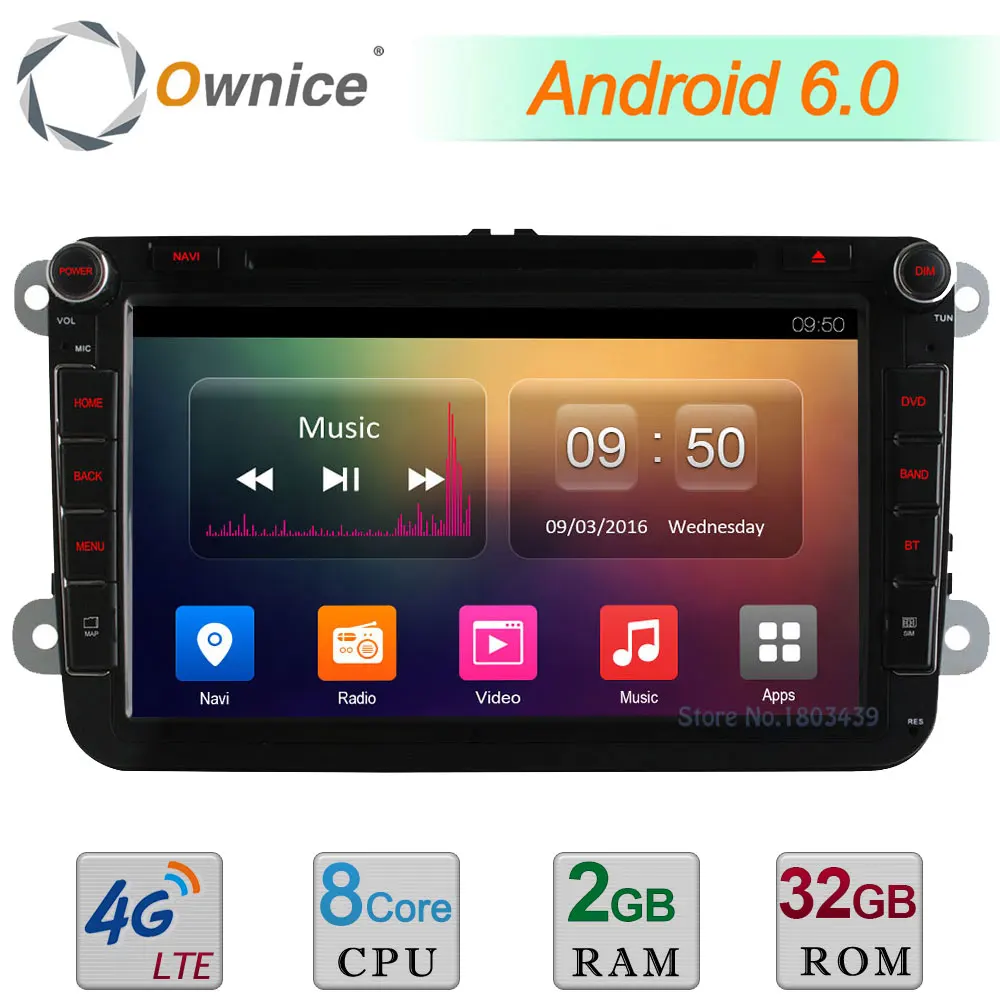 

4G Octa Core 2GB RAM 32GB ROM 8" Android 6.0 DAB Car DVD Radio Player For Volkswagen Polo V 6R Golf Skoda Octavia FABIA SUPERB