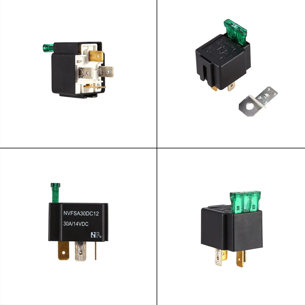 

Pre Wired 4 / 5 Pin Relay Mounting Base Socket Holder With 30A 12V Fused 4-Pin