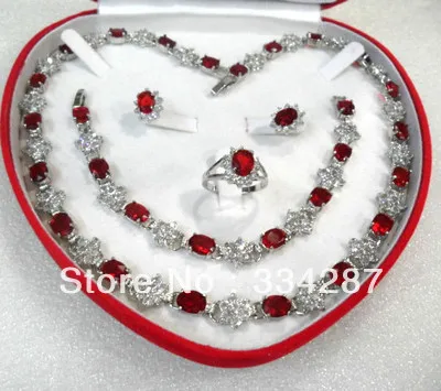 Красный/синий/фиолетовый циркон серьги браслет кольцо/necklae нефритовый кристалл