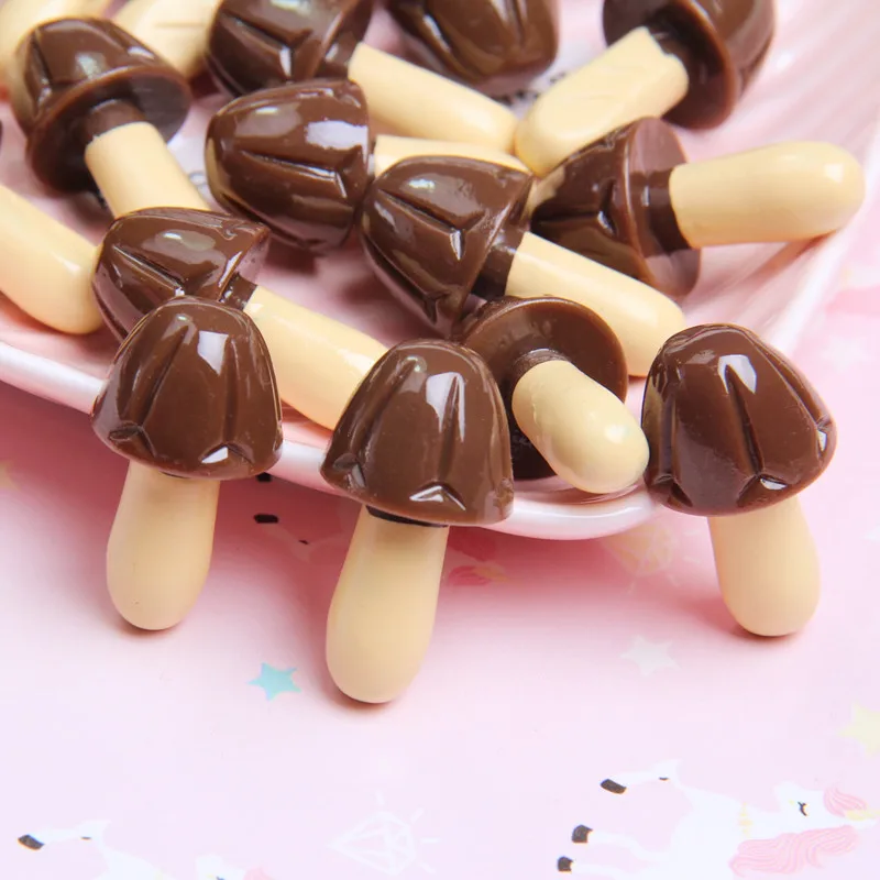 

5Pcs Slime Charms Mushroom Chocolate Slime Accessories Beads Making Supplies With Drawstring Pouch For DIY Crafts Scrapbooki