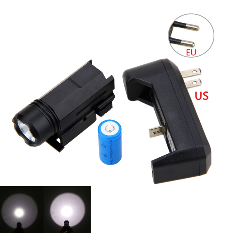 Luz com Weaver Luz + Bateria Caça Picatinny Montar Arma 3 Modos Tático Tocha Carregador 3000lm Xpe q5 Led 7 weaver picatinny montar arma 3 modos tático