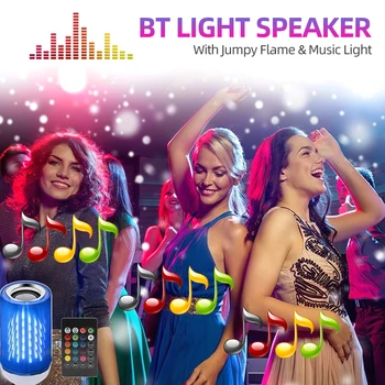 

Disco Light BT Light Speaker Jumpy Flame Music Intelligent E26 Smart RGB Audio Music Bulb for Home Party Lights