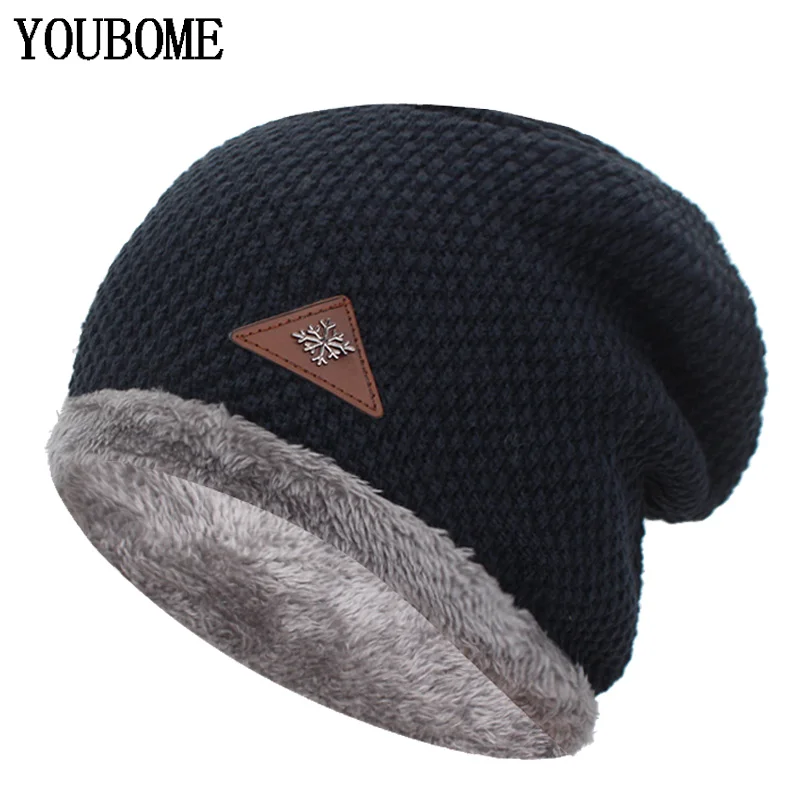 YOUBOME вязаная шапка для мужчин Skullies Beanies Зимние головные уборы для мужчин и женщин маска бренд Gorros Bonnet Мужская теплая мешковатая мягкая шапка