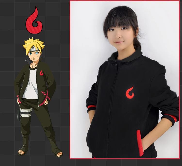 Аниме Наруто Uzumaki Boruto Fleeces Косплей Костюм Boruto Повседневная Толстовка Повседневная куртка