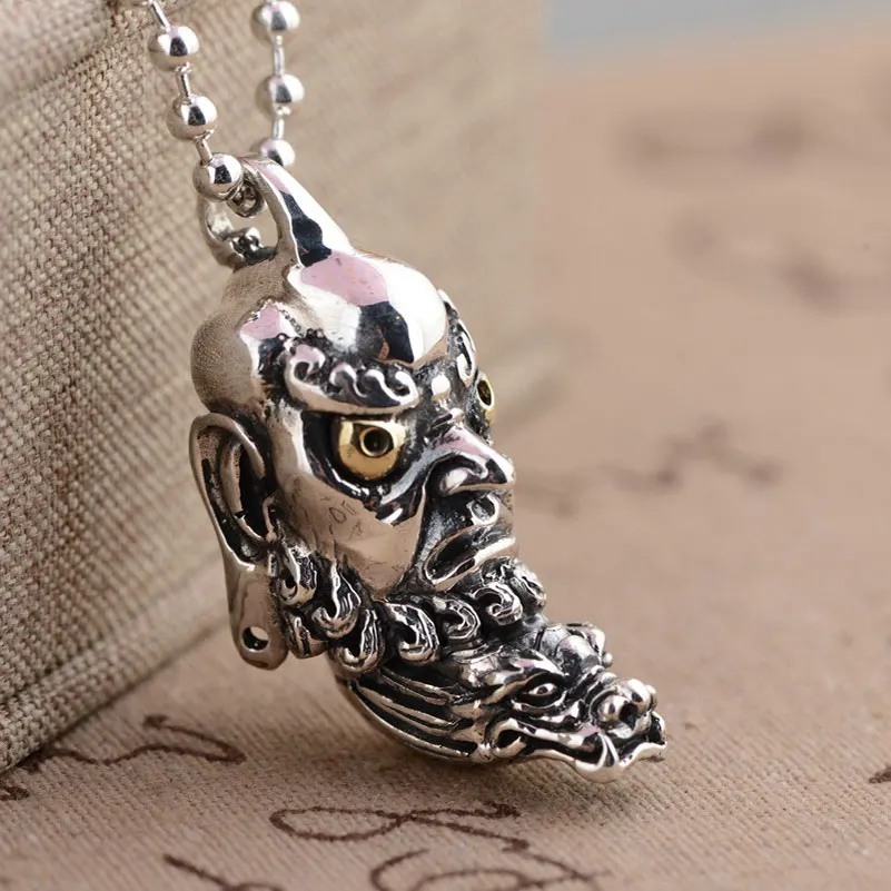 

FNJ 925 Silver Skull Pendant New Fashion Dragon Head 100% Pure S925 Solid Thai Silver Pendants for Women Men Jewelry Making