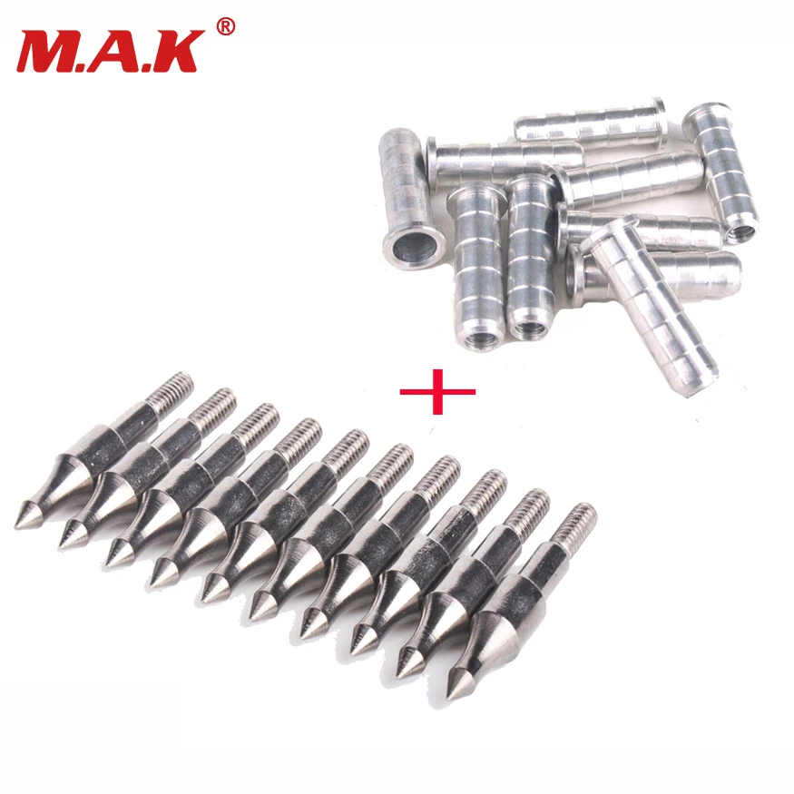 

10pc Arrow Target Arrows Field Points Arrowhead 100 Grain +6mm Aluminium Arrow Insert For Archery Arrows Bow Free Shipping