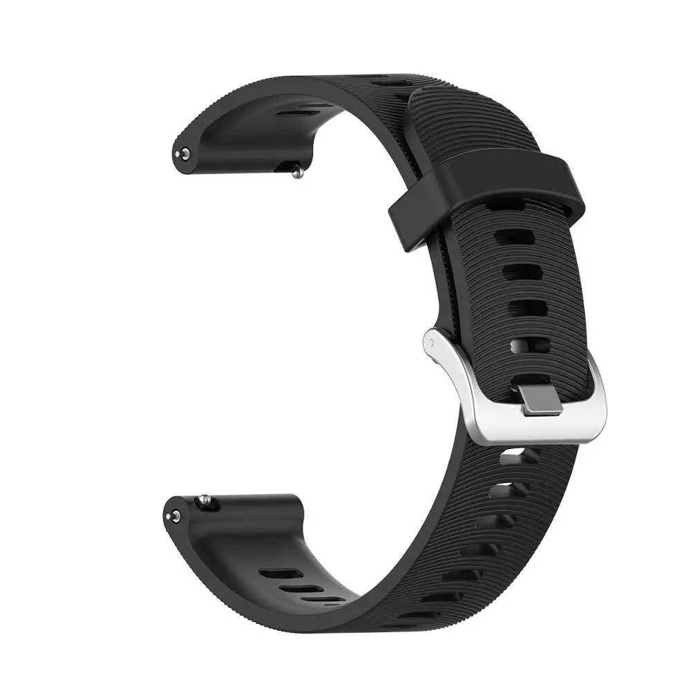 Для Garmin 245 ремешок официальная Кнопка Силиконовый ремешок для часов спортивный ремешок для Forerunner 245 M/645/Vivoactive3/Vivomove HR Браслет - Цвет: Черный