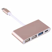 UBS 3.1 Tipo C para 3.0 HUB USB Conversor USB-C Tipo C Super Speed Apoio OTG Cabo Adaptador para MacBook/Xiaomi 5S PC Portátil Ouro