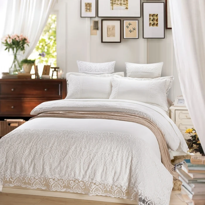 Popular White Lace Bedding SetsBuy Cheap White Lace Bedding Sets lots