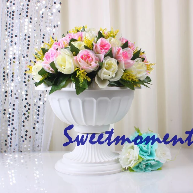 15622 Fausse Fleur Avec Vase Dispaly Fleur De Mariage Rose Fleur Pour Pilier Dans Artificielle Et Fleurs Séchées De Maison Jardin Sur