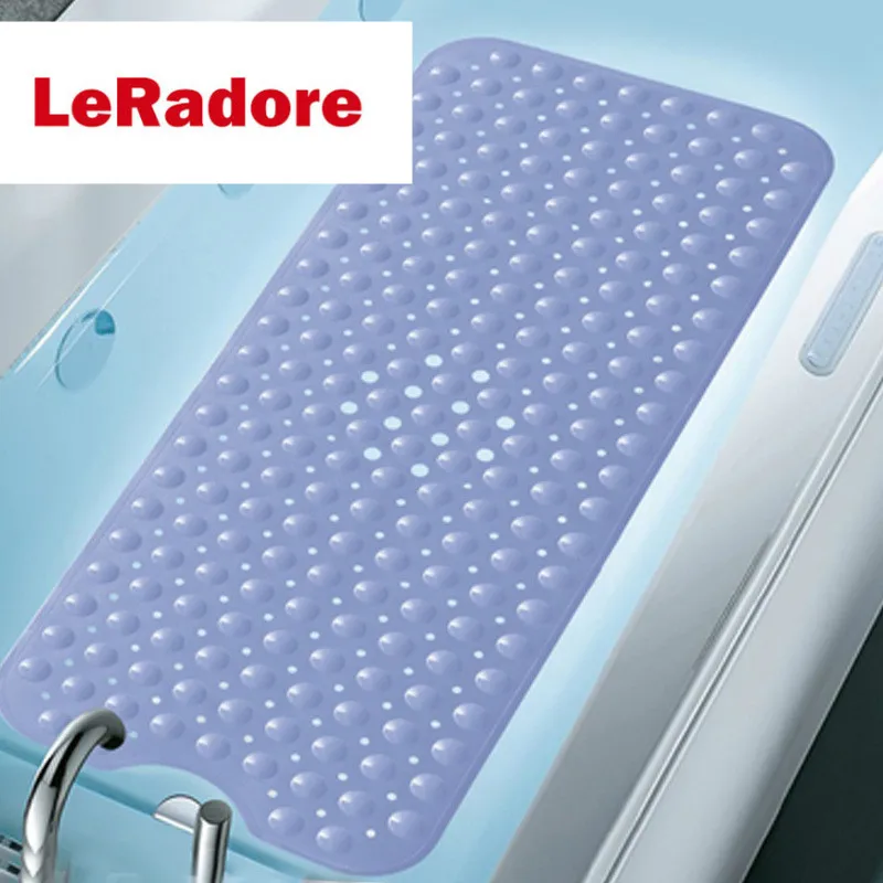 

PVC Anti-skid Mat Hotel Motel SPA Home Bath Shower Tub Mat Antibacterial Bathtub Mats with Drain Holes XL Size Bathroom Mats