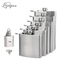 LMETJMA 1 4 5 6 7 8 9 10 oz Paslanmaz Çelik Hip Flask Huni ile Cep Hip Flask Alkol viski Cep Şişesi vidalı kapak KC0139