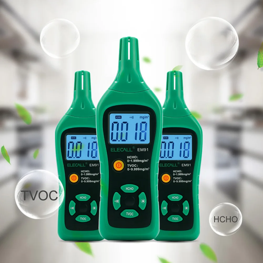 ELECALL EM91 Digital Smart Formaldehyde Gas Detector Gas Meter Formaldehyde Tester Sensor HCHO TVOC Meter Air Analyzers ELECALL EM91 Digital Smart Formaldehyde Gas Detector Gas Meter Formaldehyde Tester Sensor HCHO TVOC Meter Air Analyzers