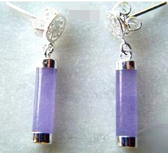

11.23 Purple Lavender Jade Fortune Stick Earrings Discount 35%