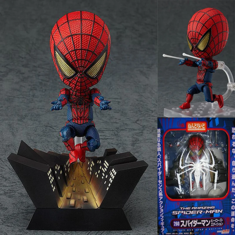 

Action Spider-Man model figure 260# figurine Movable joints cute Nendoroid cartoon collection toy decoration with box Y7186