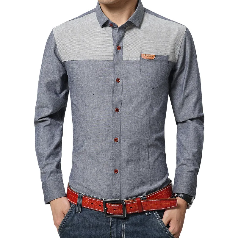 Buy New Brand Dress Shirts Casual Men Shirt Slim Fit