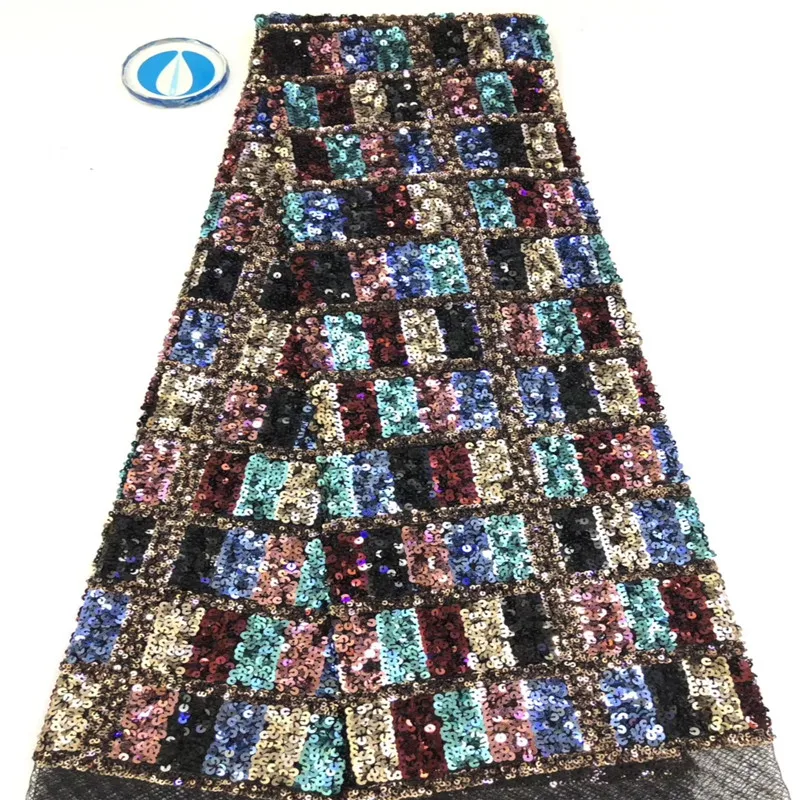 

Madison African Net Sequins Laces 5yards Latest Nigerian Laces 2019 Sequin Fabric For Sewing Dress Tulle Lace Fabric