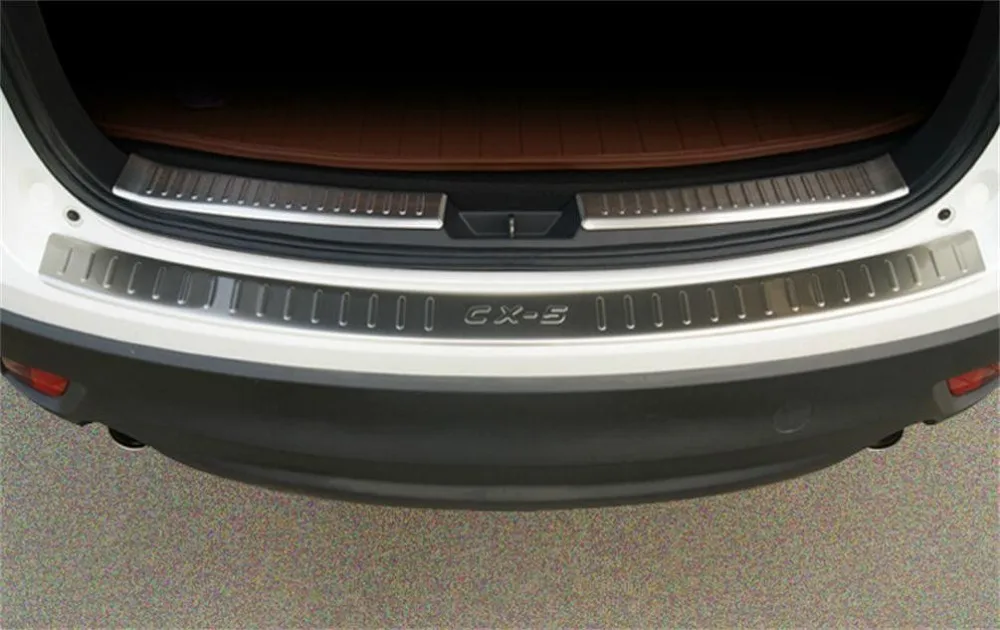 Для Mazda CX-5 CX5 2013- 3* Задний бампер протектор порога пластина отделкой внешний и внутренний