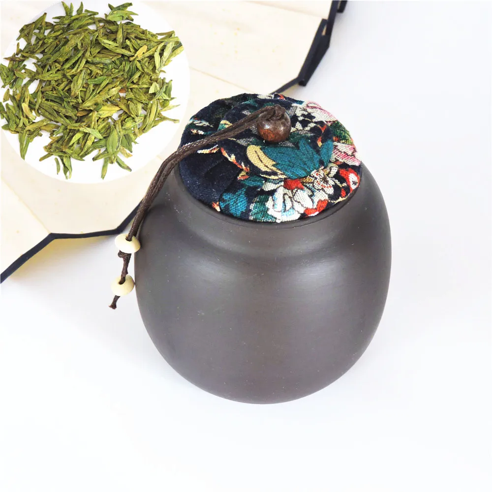 

2019 New Natural April Spring Early Green Tea Shoot in Purple Clay Caddy Kitchen Canisters Handmade Travel Tea Accessories Shop