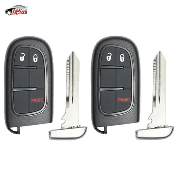 

KEYECU 2 Pcs/lot Remote Start Smart Car Key Fob 3 Button 433MHz ID46 Chip for Ram 1500, 2500, 3500 2013-2019 - GQ4-54T
