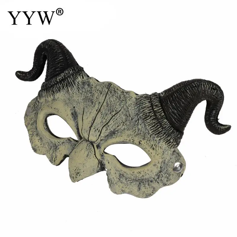 Cartoon Demon Mask With Horn Halloween Party Mask Mascaras Cosplay Halloween Scary Masker Carnival Masquerade Eye Mask Props