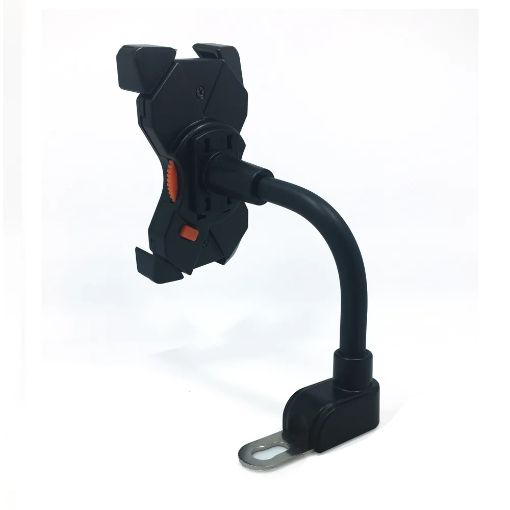 Motorbike Motorcycle Scooter Mirror Rear View Mount w/ Universal Mobile Phone Grip Holder Cradle Stand for iPhone Xs Max XR GPS