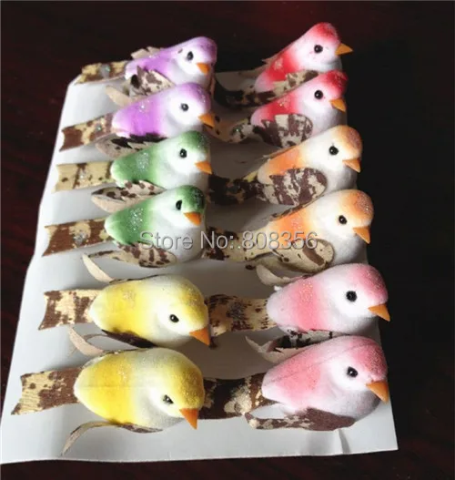 

New Arrivals 3cm*5cm Foam Birds Artificial Beautiful Birds for wedding Christmas Party Decorative Bird