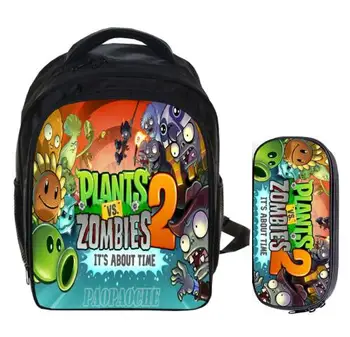 

13 Inch Plants vs Zombies Kids Backpack Kindergarten School Bag Children Backpack Girls Boys Mochila Pencil Bag Sets