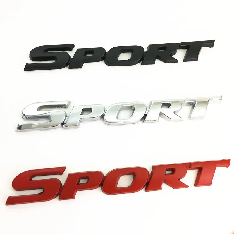 

3D Metal Plastic Chrome Logo Car Sticker SPORT Emblem Badge Door Decal Auto Accessories
