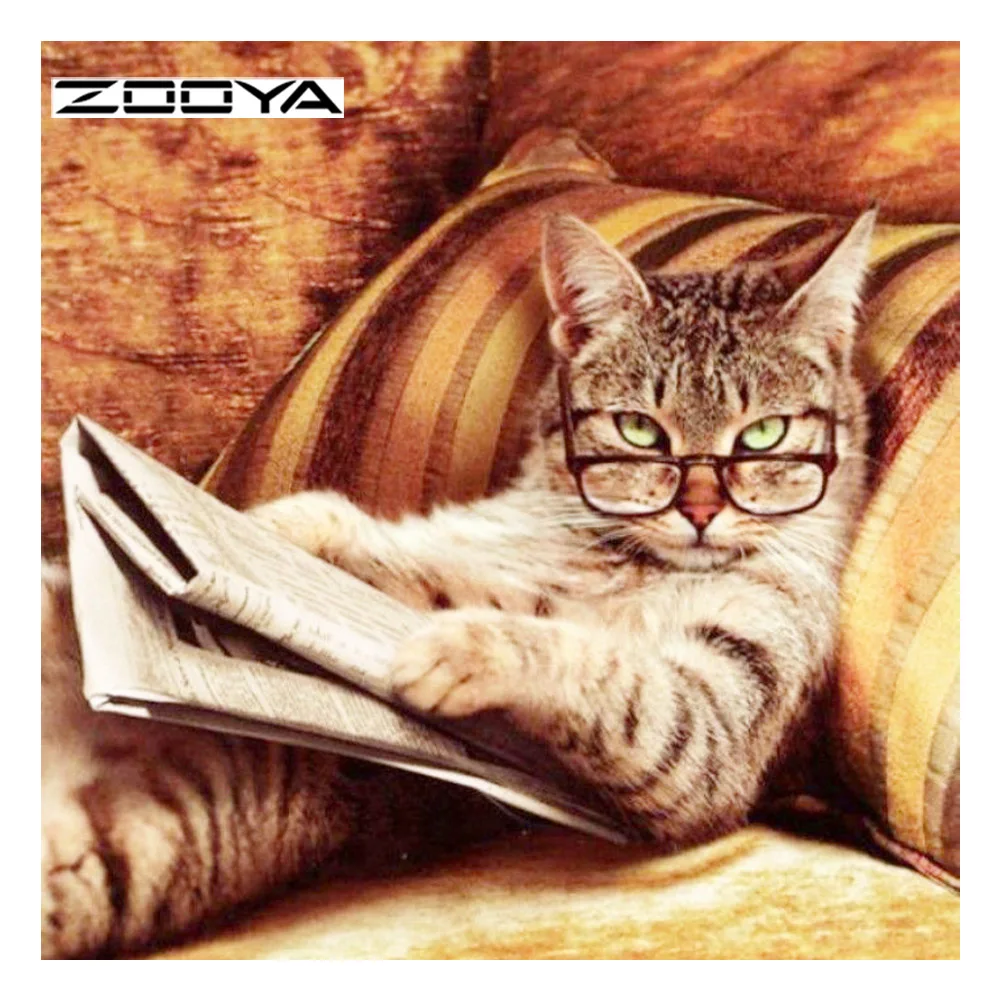 

ZOOYA Diamond Painting Animal Cat Diamond Embroidery Full Drill Pack 3D DIY Mosaic Diamond Decor Rhinestones Needlework RF1822