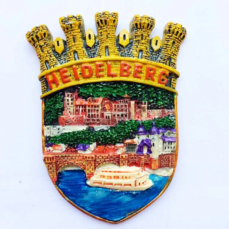 Ручная роспись Heidelberg Германия 3D магнит на холодильник для путешествий Сувенир