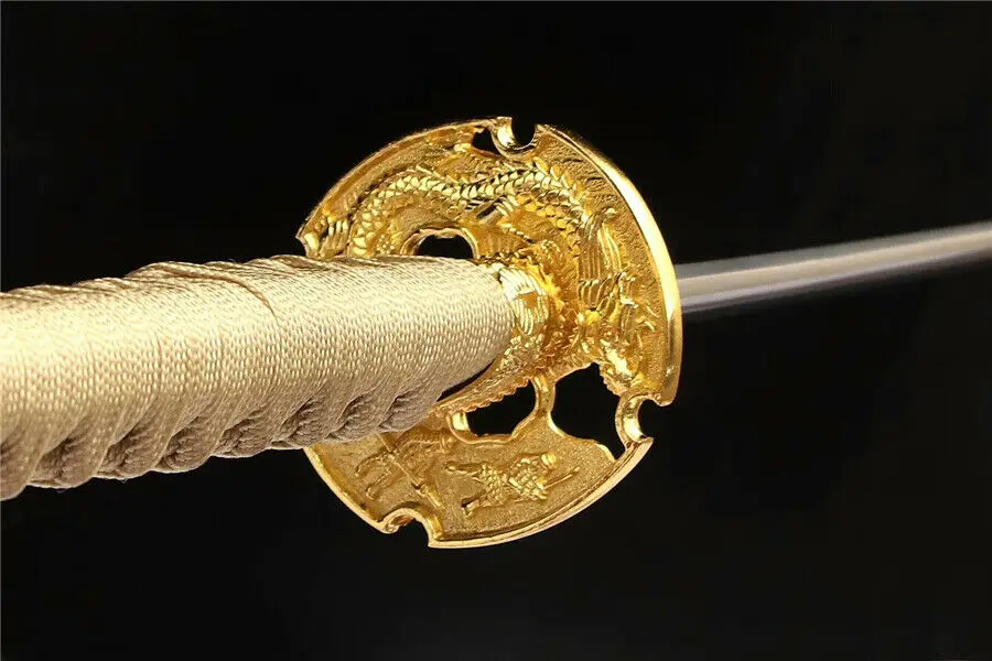 Full HandMade Japanese Officer Sword Samurai Katana Very Sharp Damascus Steel Blade Battle Ready