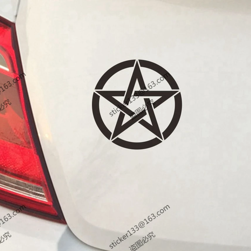 Multi Size Pentagram Wiccan Wicca Pagan Star Car Sticker Decal Bumper