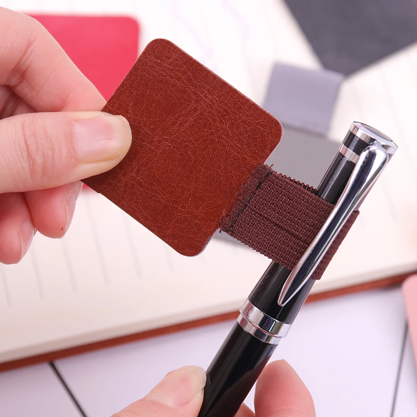 

1PC 7 Style Self-Adhesive Leather Pen Clip Pencil Elastic Loop For Notebooks Journals Clipboards Elastic Loop Pen Cover