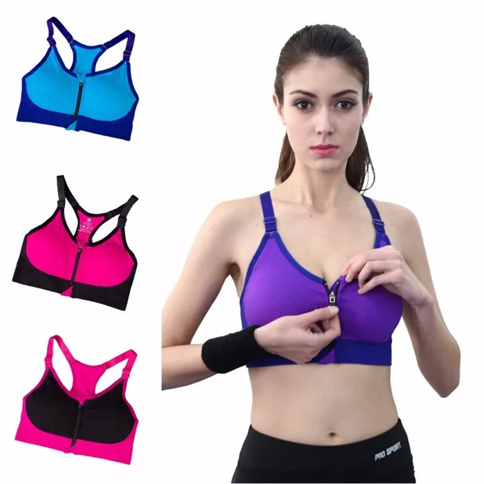 Women font b Fitness b font Workout Stretch Sports Bra Adjustable Strap Wire Free Bras Padded