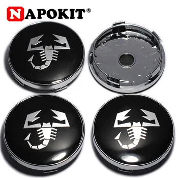 

4PCS 60MM 3D Scorpion Car Wheel Center Cap Car Rim Badge Emblem Hubcap for Fiat 500 Punto Bravo Stilo Panda Abarth 500 Decal
