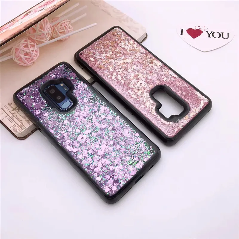 Мягкий ТПУ чехол для Samsung Galaxy S7 edge S8 S9 Plus Dynamic Liquid Bling Quicksand Note 8 9 блестящий A8