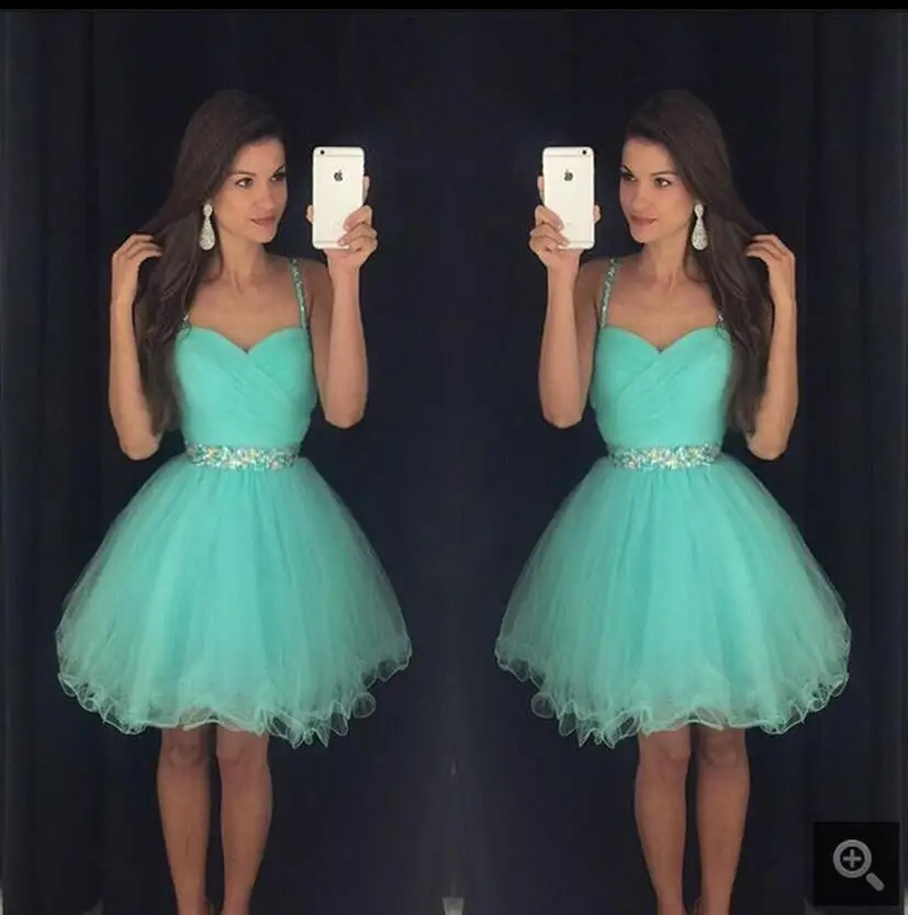 

New arrival lime green short spaghetti straps prom dress pleated sweetheart neckline petite prom gowns best selling prom dresses