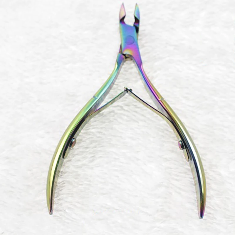 Shellhard 1Pc Rainbow Cuticle Nipper Chameleon Nail Cuticle Nipper Clipper Cutter Dead Skin Remover Manicure Pedicure Tool