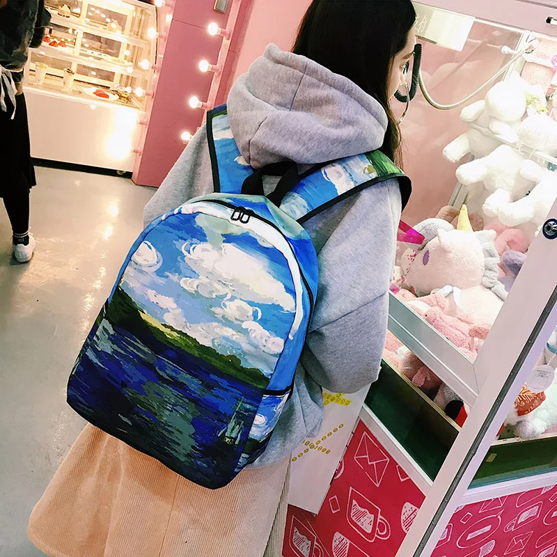 Menghuo Brand 2017 Daily Women Backpack for School Teenager Girls Boys Full Printed Nylon Travel Backpacks Casual Bags Mochilas (36)