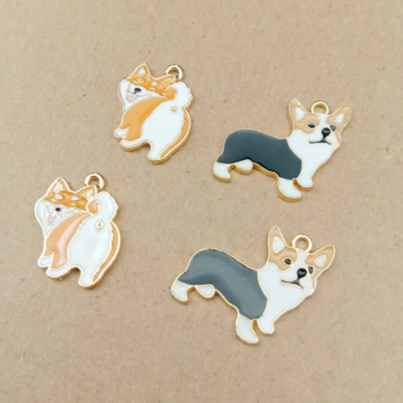 10 шт. Keji dog 22*25 мм эмалированные Подвески сплав Esmaltes капля масло DIY аксессуары