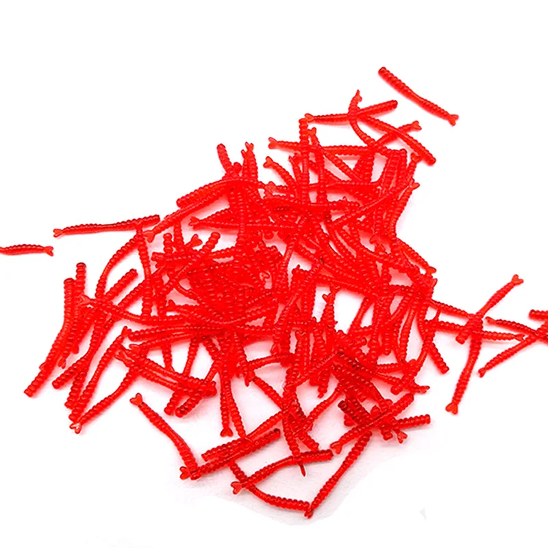 

Youtai 200pcs /lot fishing lures Smell red worm soft bait 2cm artificial lures Simulation Earthworm red Worms fishing takcle