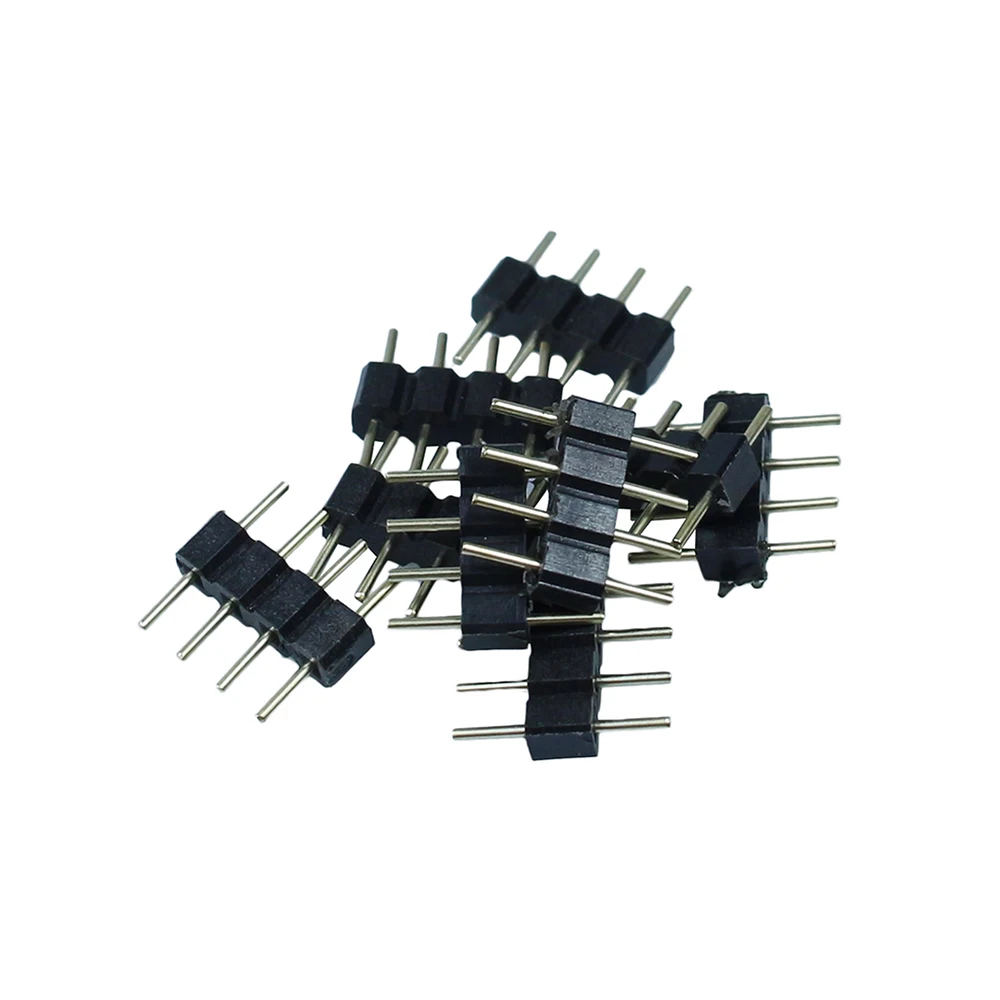 

10pcs 4pin RGB connector, 4 pin needle, male type double 4pin, small part for LED RGB 3528 and 5050 strip LEEDSUN