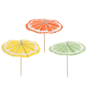 

Pack of 100 Lemon Umbrella Parasol Cocktail Picks Wedding Christmas Drink Decor