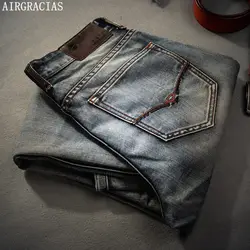 AIRGRACIAS брендовые джинсы ретро ностальгия прямые мужские джинсы из денима плюс размер 28-40 повседневные Длинные мужские брюки брендовые